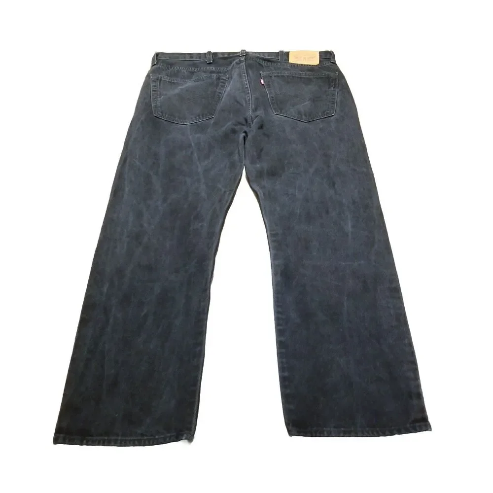 Levi's 501 Jeans Men's Size 38x30 Black Faded Marbled Denim Button Fly (37x29)